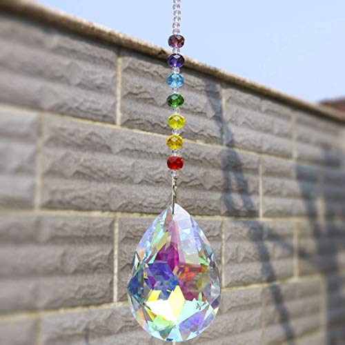 Chakra Crystal Rainbow Suncatcher Hanging Window Ornament with 76mm Prism (Bauhinia)