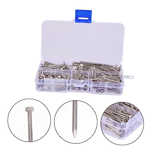ULTECHNOVO 460pcs Clavos de acero inoxidable con cabeza plana para carpintería y trabajos en madera miniatura 6