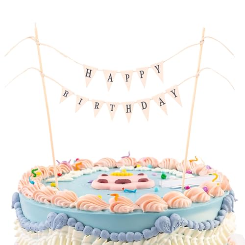 Ymapinc Happy Birthday Tortendeko Wimpelketten Happy Birthday Deko Tortendeko Geburtstag Banner Cake Topper Geburtstag für Torte Dessert Party Dekoration