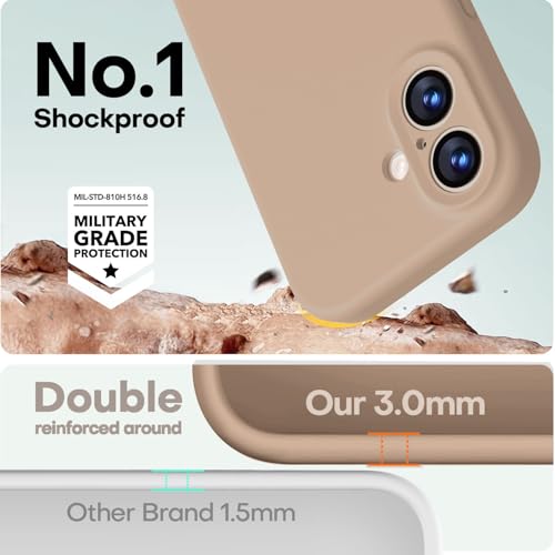 Image of LOVE 3000 Designed for iPhone 17 Case, Premium Silicone [Compatible with Magsafe][Soft Anti-Scratch Microfiber Lining] Shockproof Protective Phone Case for Men Women 6.3 inch, Light Brown