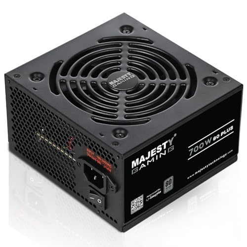 Majesty Power Supply 700W | 80+ Efficiency | Non-Modular | Low Noise | ATX Compatible | 105C Capacitors | 3 Year Warranty | Black