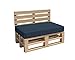 Cuscino Per Pallet Cuscino Da Giardino Interno Esterno Lavabile Sfoderabile Cuscino Del Sedile Cuscino Dello Schienale (Cuscino Del Sedile 120x60x15, Blu)