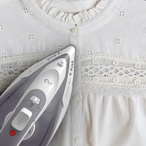 Image of T-Fal Virtuo Steam Iron for Clothes with Retractable Cord, Portable Iron and Steamer for Clothes, Ceramic Nonstick Soleplate, 1500 Watts, Anti-Drip, Auto-Off, Scratch Resistant, Grey