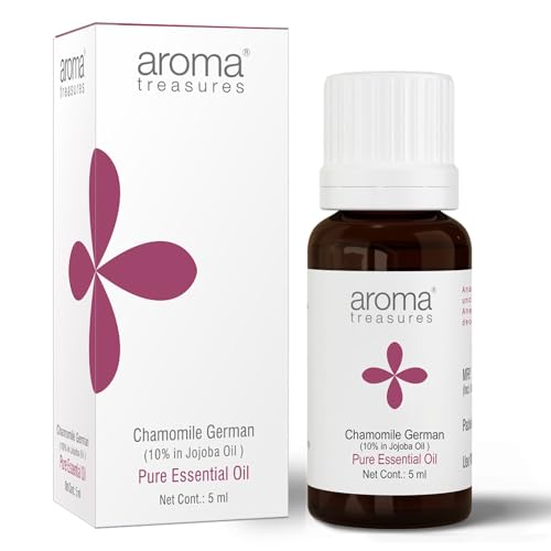 Image of Aroma Treasures Chamomile German Essential Oil - Pure and Natural Aromatherapy Oil for Relaxation and Skin Care - 10ml Bottle