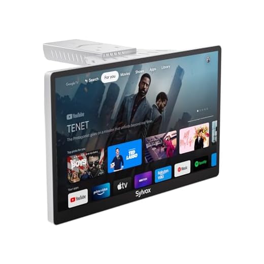 SYLVOX Kitchen TV, Small Smart TV for Kitchen, 15.6 inch 1080P Full HD Under Cabinet TVs, Google Smart Television with Voice Remote Control WiFi Bluetooth Chromecast 2 Speakers, Compact & Foldable