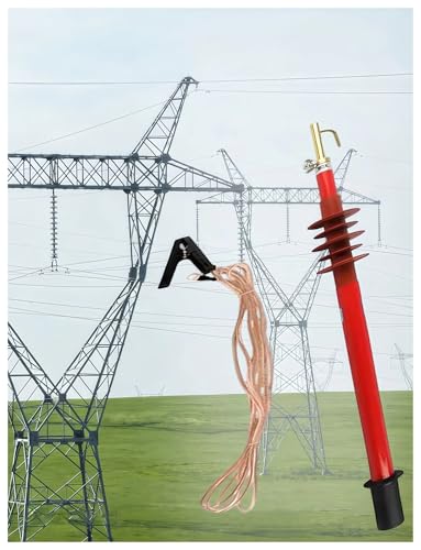 Rainproof Insulated High Voltage Discharge Rod, Retractable Grounding Pole with Cable for Safe Field Electrical Work, Essential Safety Tool for Electricians
