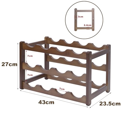 aleawol ワインラック 3段12本収納