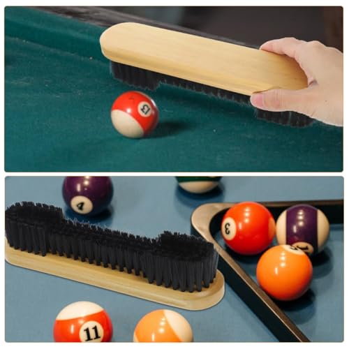 Pool Table Brush, Billiard Table & Rail Cleaning Brush Set, Pool Table Rail Brushes for Snooker Equipment and Billiard Table Cleaning (Brown) - Image 6