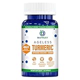 BioTrust Ageless Turmeric Supplement - CurcuWIN Turmeric Curcumin with Ginger Extract - 46x More Bioavailable, High Absorption, Long Lasting - Antioxidant Support (60 Capsules)