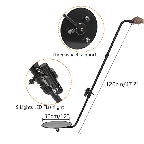 Specchio di Ispezione Telescopico, Specchio di Ispezione Sottoscocca - Specchio Convesso con Ruote E Luci A LED, Specchio di Sicurezza da 12" di Diametro