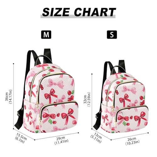 Image of ALAZA Cherry Bow Fruit Women Backpack Purse Ladies Fashion Shoulder Bag Daypack Travel Bag 10L