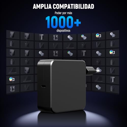 Adaptador corriente CA GaN y cargador rápido pared de 100W para batería V-Mount 6