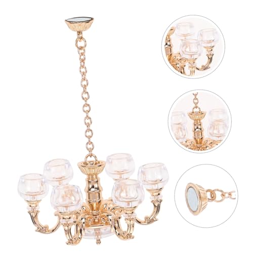 Lustres Suspendus Miniatures dorés 1:12 decoration interieur maison poupee retro