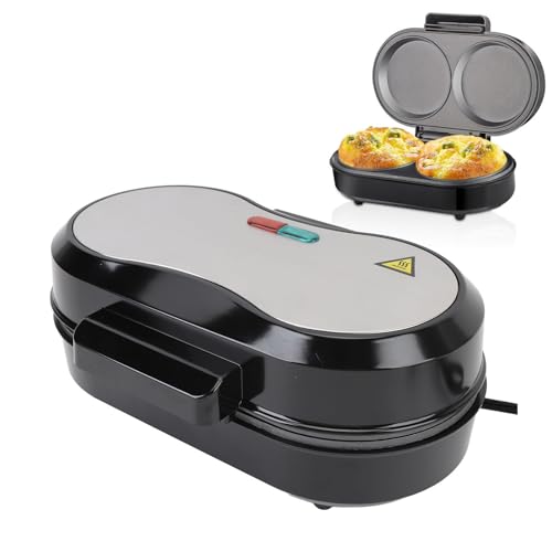 Plancha Eléctrica para Hacer Panqueques, 850 W, Mini Parrilla para Hamburguesas Doble, Parrilla Eléctrica Pequeña, Máquina para Hacer Tortillas, Máquina para Hacer (Enchufe