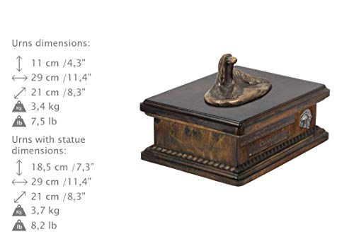 Urne pour les cendres de chien grand format 5L avec statue faite main - 5