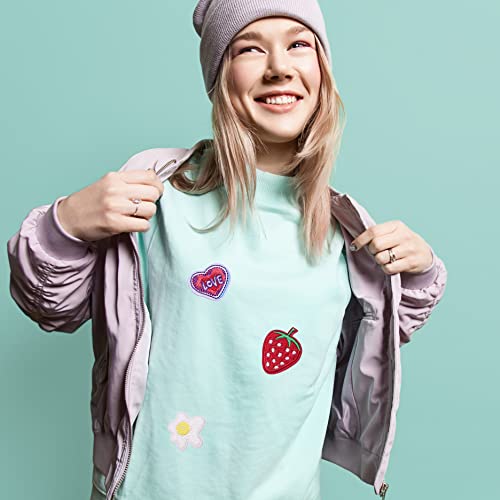 Gygyl 70Pcs Assorted Size Embroidered Iron On Patches, Diy Sew Applique Repair Patch, Sew On/Iron On Patch For Jackets, Jeans, Pants,Backpacks, Clothes #TOP2