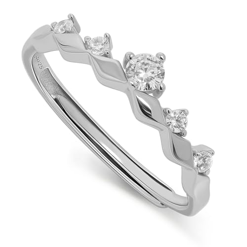 Alliance de mariage argent ajustable et diamant princesse prestige