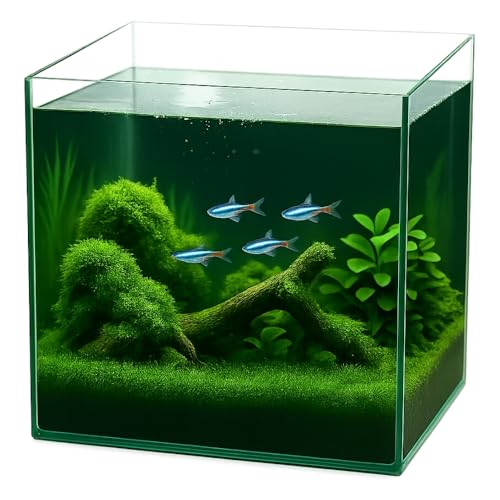 Nano Aquarium Würfel Garnelen Aquarium 35 Mini Terrarium Nagarium Terrarium Glas Aufzuchtbecken Glasbecken Glasaquarium 35x35x35 cm