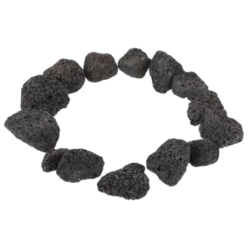 Milisten Natürlicher Schwarzer Vulkangestein Dekostein für Aquarium und Pflanzgefäße Atmungsaktiv Porös 100g Beutel Aquarien und Gartendekoration