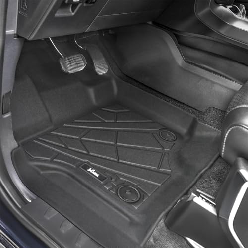Image of KARPAL Floor Mats for 2015-2026 Ford F-150 Supercrew /Supercab (Includes 2022-2026 Lightning), Custom Fit TPE All Weather Ford F150 Accessories Front Floor Liner