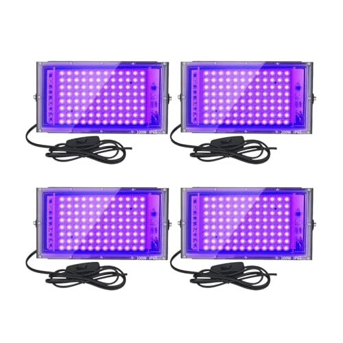 Projecteur UV LED 100W lot de 4 lampe lumière noire pour Halloween festival et artisanat