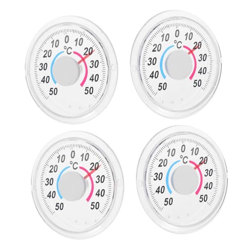 4pcs Round Temperature Gauge Accurate Monitoring Lightweight Portable Weather for Patio Office Use