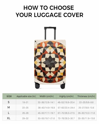 Travel Luggage Cover Spandex Elastic Suitcase Cover for Luggage, Scratch Proof Luggage Cover Protector for Trunk Case 19-21 Inch Luggage, Abstract Circles Flower3
