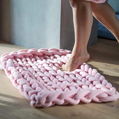 Lana Hilo Multicolor Soft Bulky brazo punto lana Roving ganchillo DIY mano Chunky – punto (techo para gigante klobig Sticken lanzar sofá techo, Rosa, 60M