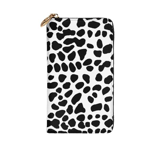 Leather Wallet - Stylish and Durable Wallet for Women with Multiple Compartments and Zipper Design Black Leopard Pattern Picture2