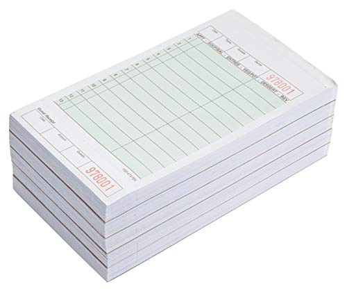 [40 PACK] Green Guest Check Pads 2 Part Carbonless - 50 Pages per Server Pad - Notepad for Waiter, Waitress and Restaurants Server Book (3.5 x 6.75 inches)