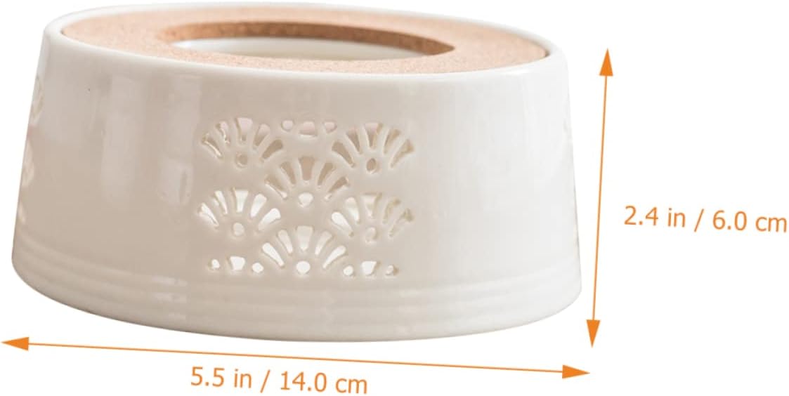 Ceramic Teapot Warmer Hollow Design Round Base Modern Tea Warmer for Home Use for Heating Teapots and Keeping Tea Warm