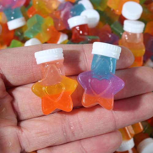 Image of Ulalaza 50 pcs Slime Charms Mixed Set Resin Flatback Making Supplies for DIY Craft Making and Ornament Scrapbooking Beads Assorted Candy Fruit Cake Ornament