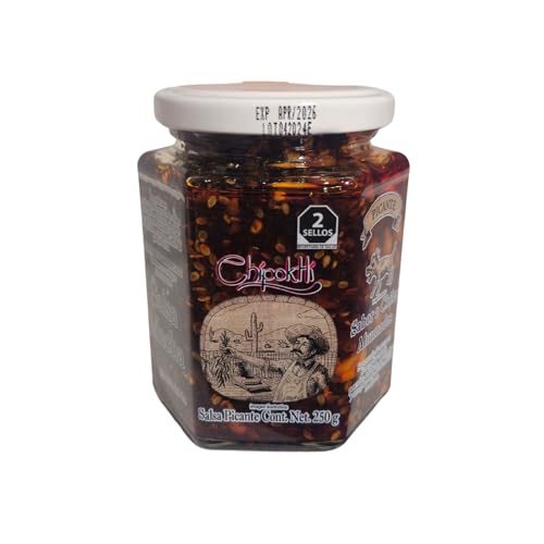Salsa Macha Salsa con cacahuete Chipoktli 250gramos
