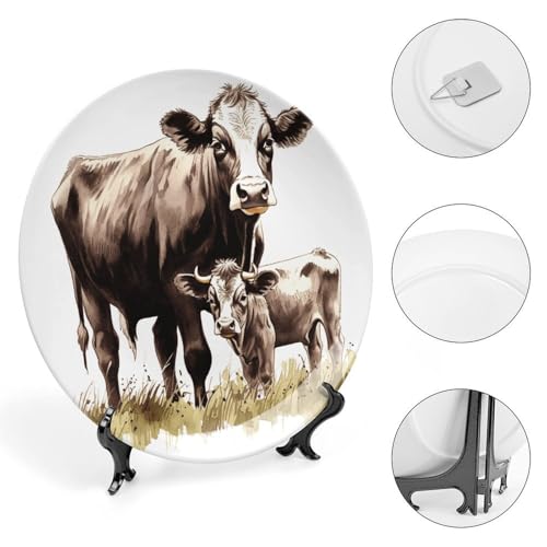 Plato decorativo de porcelana con soporte para decorar paredes vacías 5