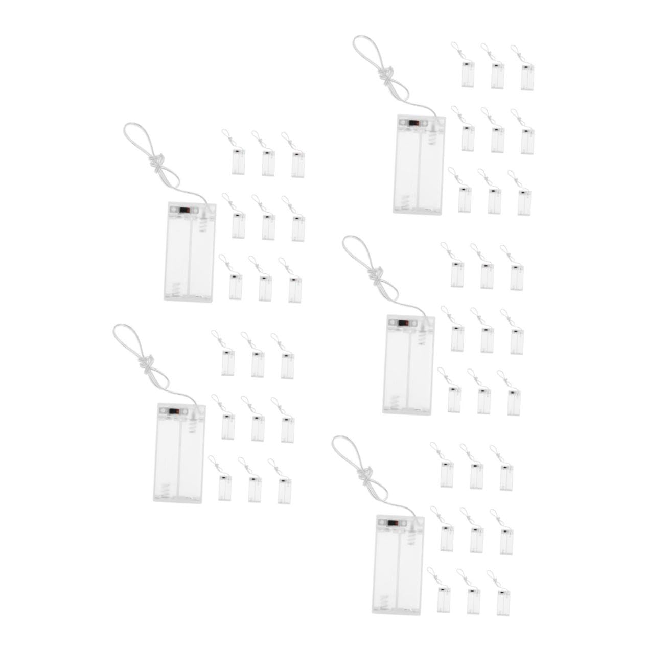 POPETPOP 5 Set Scatola Portabatterie A Corda Leggera Portabatterie Vuoto Custodia Della Batteria Guscio Della Batteria Aa Portabatteria in Plastica Addominali Transparent 10 Pezzi * 5