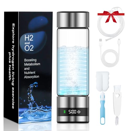 Feelhap Botella de Agua Hidrogenada, Generador de Agua Hidrogenada de 450 ml, Ionizador de Agua de Hidrógeno Portátil para Deporte,Hogar,Oficina y Viajes, Generación de Agua Hidrogenada en 5 Minutos