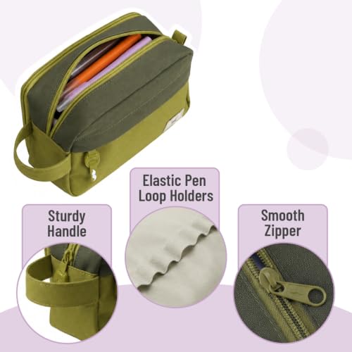 Image of Mr. Pen- High Capacity Pencil Case, Large Pencil Pouch with 3 Compartments and 2 Pockets, Large Pencil Bag with Smooth Zipper, Cute Pencil Case Pouch Organizer, School Supplies for Teens