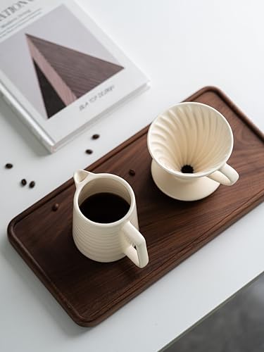 Image of Pour Over Coffee Maker, Ceramic Coffee Maker With 40 pcs Paper Filter,15oz /450ml Pour Over Coffee Dripper (White, V02)