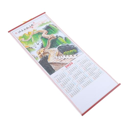 MOTHNUR 年干支蛇年壁掛けカレンダー 毎月のスケジュール管理用 家族向けプランニング 掛軸風デザイン 語表記付き 書き込み可能で実用的