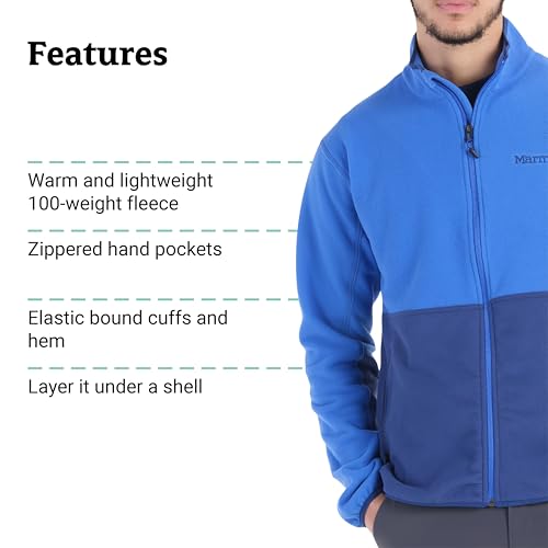Image of MARMOT Men's Rocklin Full-Zip Jacket - Classic, Warm, Lightweight 100-Weight Fleece Layer