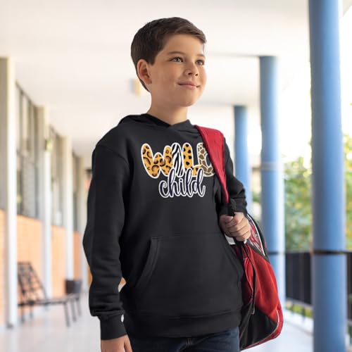 Wild Child Kids' Hoodie - Animal Print Hooded Sweatshirt - Retro Boho Hoodie for Kids3