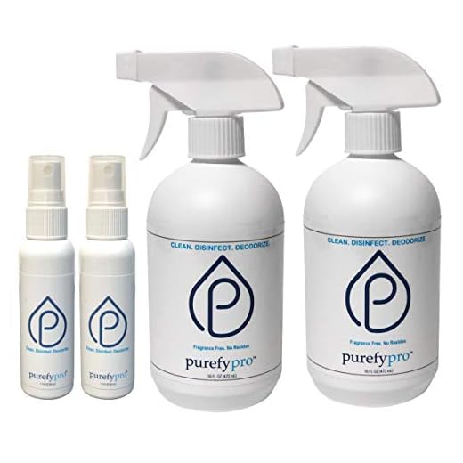 PUREFY Purefypro Disinfectant Spray Set - Kills 99.9999% Norovirus, HIV, Hepatitis, Flu, Monkeypox Viruses and Drug Resistant Germs, MRSA VRE, Fungi. No Rinse, No Residue. Suitable for All Surfaces.