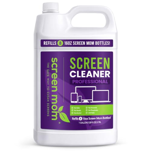 Screen Mom Screen Cleaner Refill with Dispensing Tap 1-Gallon for Screen Cleaner Spray and Wipe for TV Computer Phone iPad Car Screen Cleaning Kit Electronic Cleaner Spray