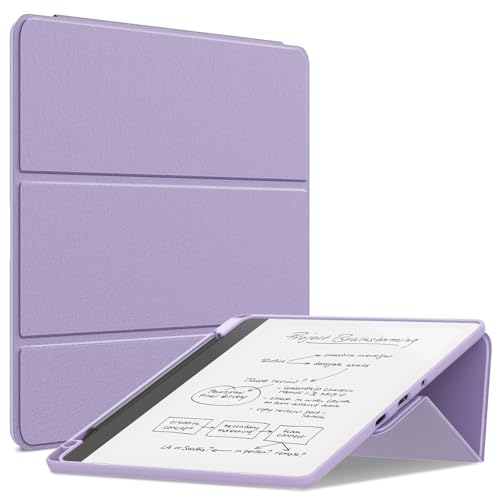 Image of Sanyetral Trifold Protective Case with Auto Sleep Wake, Incompatible with TCL Nokia -Purple