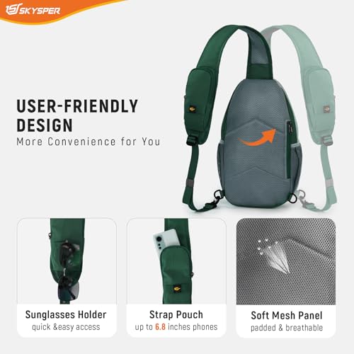 Image of SKYSPER Sling Bag RFID Cross Body Bag Recycled Crossbody Backpack Travel Daypack