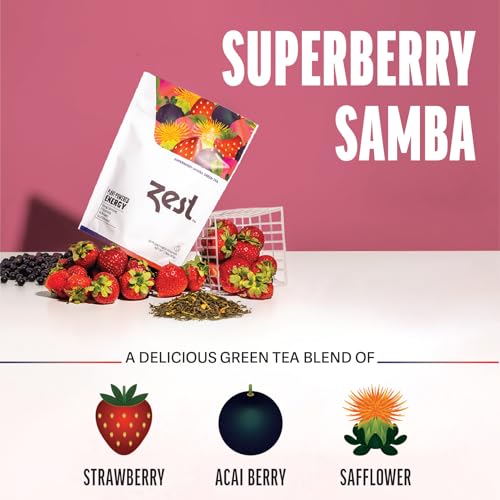 image for Zest Energy Green Tea - Superberry Samba - High Caffeine Strawberry, A
