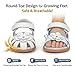 Femizee Girls Genuine Leather Soft Closed Toe Princess Flat Shoes Summer Sandals(Toddler/Little Kid) Size 4 Toddler,White,1504 CN20