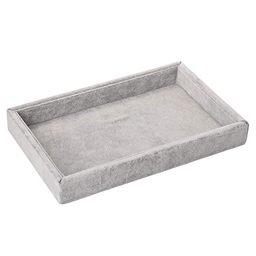Yerwal Jewelry Tray, Velvet Jewelry Tray Showcase Display Organizer For Ring Earring Necklace Pendants Bracelet (Grey) #TOP2