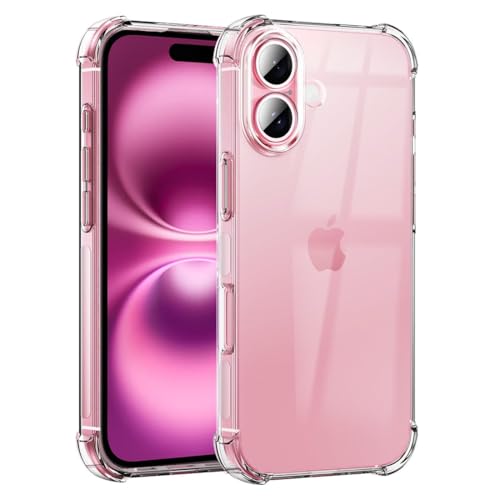 Image of Fashionury 3D Raised Transparent Crystal Clear Back Cover for iPhone 16 Plus | Shockproof Design | Anti-Slip Grip | Camera Protection | 360 Degree Protection Mobile Case