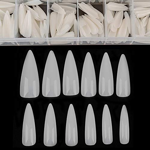 NADECO Long stiletto Nail Tips Natrual white full cover acrylic false nail tips for women girls - 504pcs in case (stiletto)รขโฌยฆ NADECO Long stiletto Nail Tips Natrual white full cover acrylic false nail tips for women girls - 504pcs in case (stiletto)รขโฌยฆ